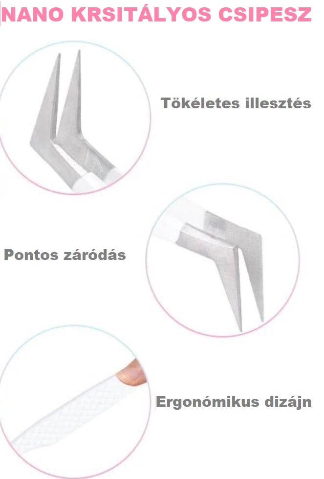 RV-D Nano kristályos Volume szempilla csipesz